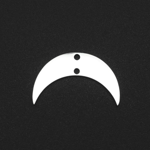 Polished silver stainless steel crescent moon jewelry charms with dual hole attachment