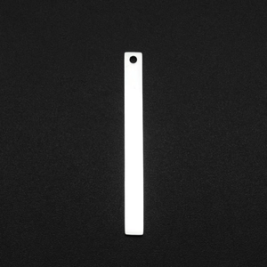 Vertical rectangular stainless steel pendant tag with top hole for DIY jewelry making