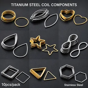 Colgantes geométricos de acero inoxidable en varias formas para la creación de joyas DIY