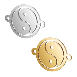 Colgantes Yin Yang Tai Chi de acero de titanio oro y plata para bisutería artesanal