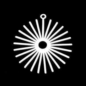 Pendentif soleil en acier inoxydable poli avec lignes radiales et bélière pour bijoux