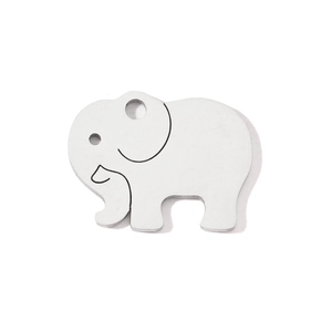 Colgante de elefante en acero inoxidable plateado pulido para creación de joyas DIY