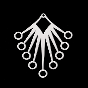 Pendentif en éventail en acier inoxydable poli avec anneaux multiples pour bijoux