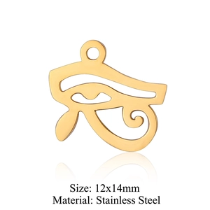 Ciondolo occhio di Horus in acciaio inossidabile lucido con misure di 12x14mm