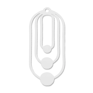 Detailed macro view of geometric stainless steel layered oval pendants for DIY jewelry making