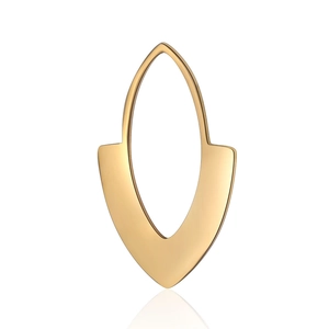 Polierter goldener geometrischer Edelstahl-Anhänger in Tropfenform mit Spiegeleffekt