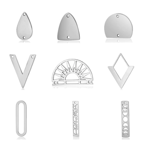 Minimalistische Edelstahl Geometrische Anhänger Für DIY Schmuckherstellung Wassertropfen Mondphase Hohl Charms Für Halskette