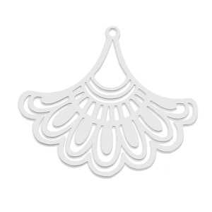 Five-pack geometric stainless steel ginkgo leaf pendants for DIY jewelry making