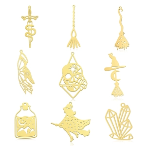 Roestvrijstalen Heksenbezem Hangers Gotische Slang Schedel Zwaard Charms Voor DIY Sieraden Maken Mystieke Halloween Ketting Accessoires