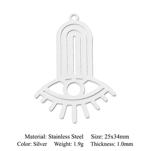 Détail du pendentif œil abstrait en acier inoxydable 25x34mm pour création bijoux
