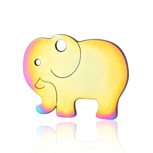 Rainbow plated stainless steel elephant pendant for DIY jewelry making accessories