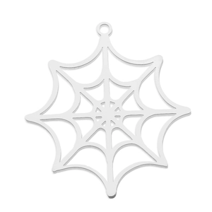 Gepolijste roestvrijstalen spinnenweb hanger bedel voor DIY sieraden en kettingen
