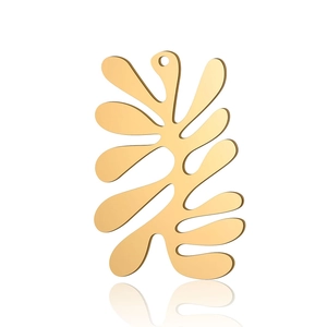 Minimalistischer Ginkgo-Blatt-Anhänger aus Gold mit künstlerischer Silhouette