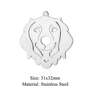 Detail van 31x32mm roestvrijstalen hondenkop hanger voor het maken van sieraden