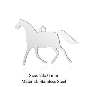Gepolijste paardvormige roestvrijstalen hanger 20x31mm voor doe-het-zelf sieraden