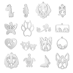 Minimalistische Roestvrijstalen Dierlijke Charms Voor Sieraden Maken DIY Giraf Zeepaardje Schildpad Uil Vlinder Pendants