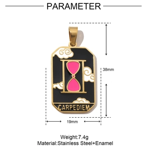 Detaillierte Parameteranzeige des französischen Vintage Tarot-Sanduhr-Anhängers