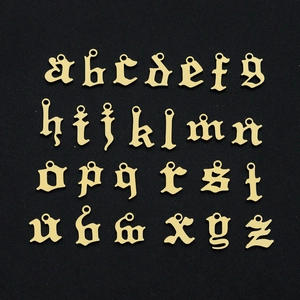 Stainless Steel Gothic English Letter Pendant Gold Plated Alphabet Initial Pendant For Women DIY Jewelry Making Necklace Accessories