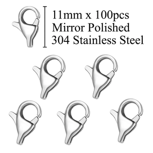 Detailansicht von 11 mm spiegelpolierten Karabinerverschlüssen aus 304 Edelstahl