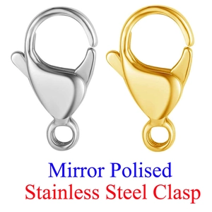 304 Edelstahl Karabinerverschluss Spiegelpoliert Spiegel Silber Gold DIY Schmuckherstellung Halskette Armband Verbinder