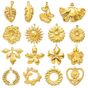 Ciondoli in Acciaio al Titanio Foglia di Ginkgo Margherita Fai-da-Te Accessori per Gioielli Acciaio Inossidabile Monstera Sole