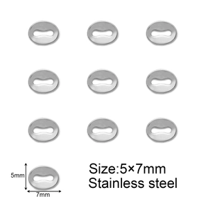 Detail view of 5x7mm oval stainless steel extension chain charms for jewelry DIY