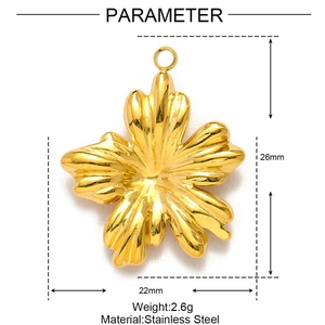 Specifiche dettagliate delle dimensioni del ciondolo a fiore in acciaio alto 26 mm