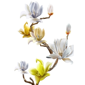 Sticker mural autocollant branche de tulipes élégantes pour décoration intérieure maison