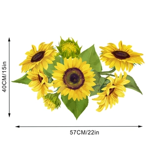 Dettaglio degli adesivi murali girasoli di dimensioni 57x40cm per decorazioni casa