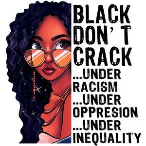 Self-adhesive wall sticker featuring a stylish African woman with sunglasses and empowerment slogan