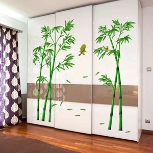 Bamboo and birds wall decals for living room and bedroom decoration in Chinese style