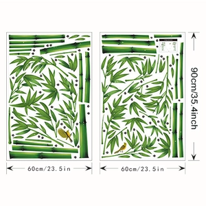 Detailed view of bamboo and magpie wall stickers measuring 60x90cm for home decoration