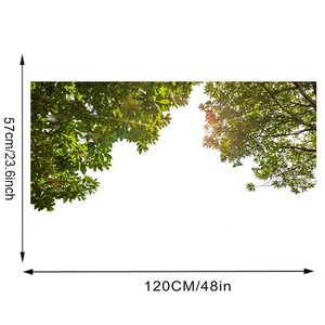 Lush green tree leaf wall sticker dimensions 120cm by 57cm for home decoration