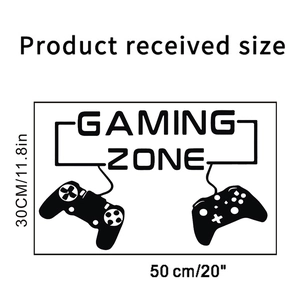 Detailed view of Gaming Zone wall decal size dimensions 50cm x 30cm for room decor