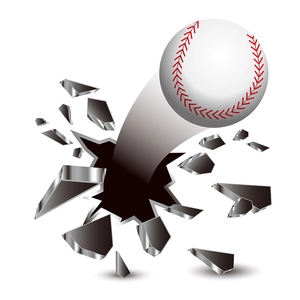 3D baseball wall decal with realistic cracked wall effect for home sports decor