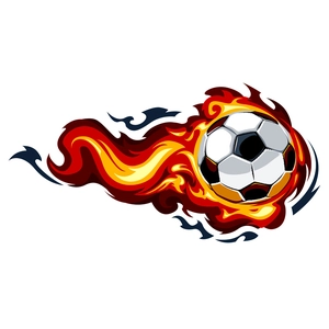 Vista dettagliata dell'adesivo murale 3D calcio con effetto fiamma dinamico arancione e rosso