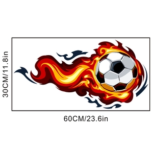 Specifiche dimensionali per adesivo murale 3D calcio fuoco, formato display 60cm x 30cm