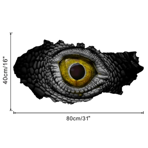 Detailed dimension guide for 3D broken wall reptile eye wall sticker, 80cm x 40cm size