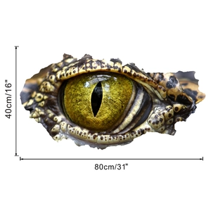 Detailed view of 3D eye wall decal showing texture and 80cm x 40cm product dimensions