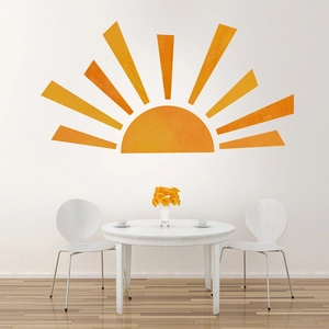 Modern orange sun vinyl wall decal sticker for living room and bedroom home decoration