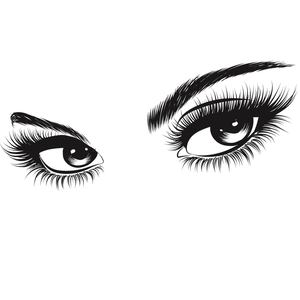 Detailed view of minimalist vinyl eyelash wall decal for living room bedroom decor