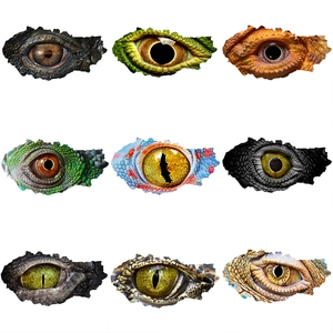 3D cracked wall visual dinosaur eyes stickers for kids room decor with 9 various designs