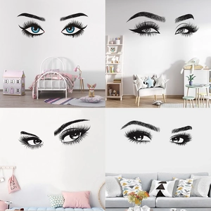 Artistic Eyelashes Eyebrows Eyes Wall Sticker Waterproof PVC Decal For Bedroom Beauty Salon Living Room Home Decoration