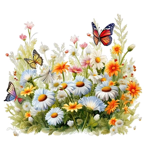 Détails des stickers muraux fleurs et papillons avec des motifs floraux colorés