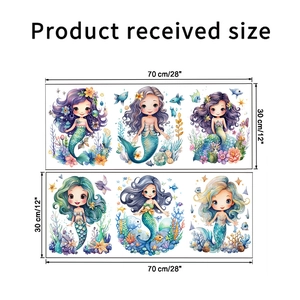 Dimensioni dettagliate degli adesivi murali sirena 70x30cm per decorazione