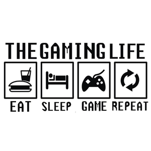 Minimalist 'Eat Sleep Game Repeat' wall sticker decal for game room decoration