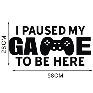 Tableau détaillé des tailles du sticker mural gamer de 58x28cm avec icône manette