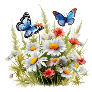 Vue détaillée des autocollants muraux papillon et fleurs pour la décoration
