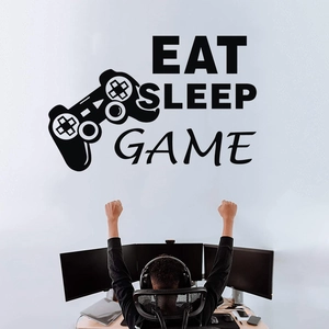 Eat Sleep Game Wandaufkleber mit Controller-Design für Gamer-Zimmer und Heimdekoration