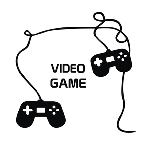 Minimalist black video game controller wall decal sticker for living room and bedroom decor
